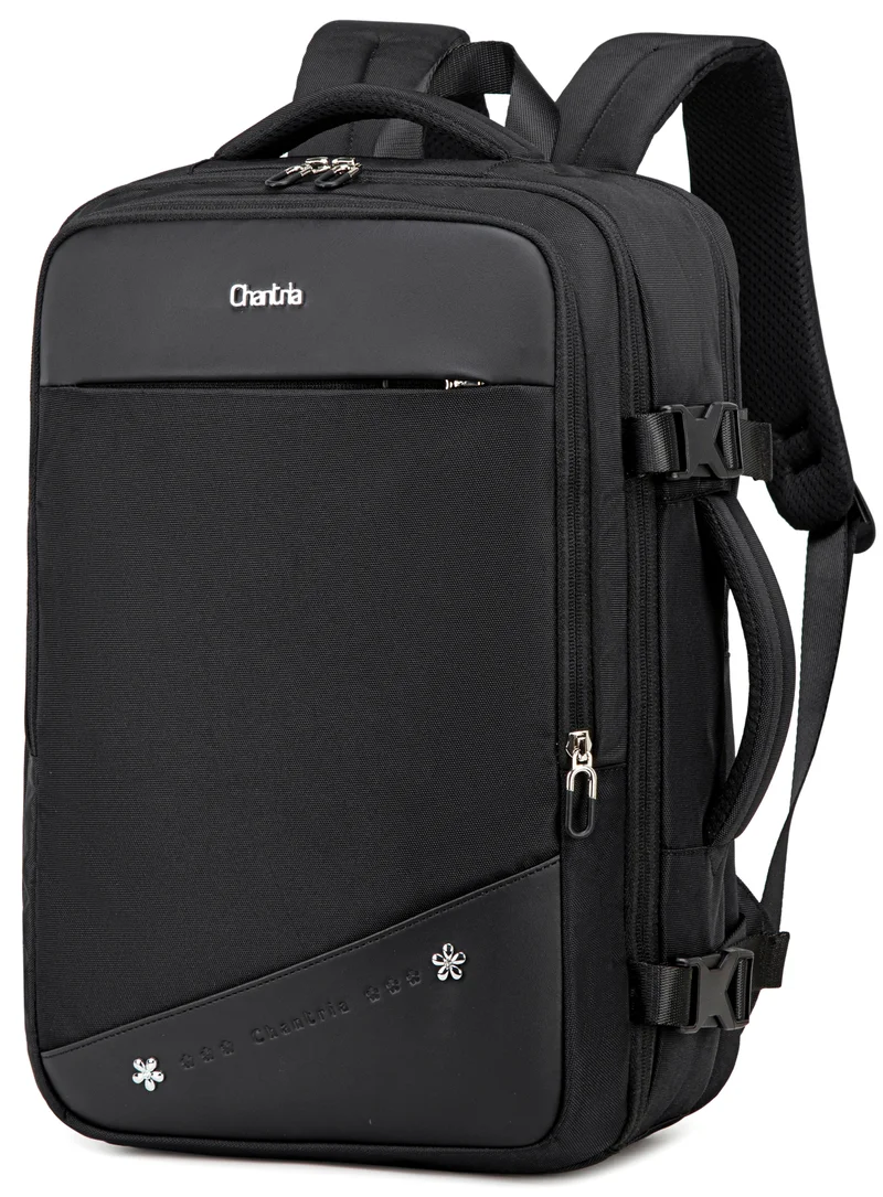 Chantria Premium Lightweight Laptop Backpack for Women Water Resistant Multifunctional Anti-Theft Daypack with 180Â° Opening and Built in USB Port, CB00641, Black