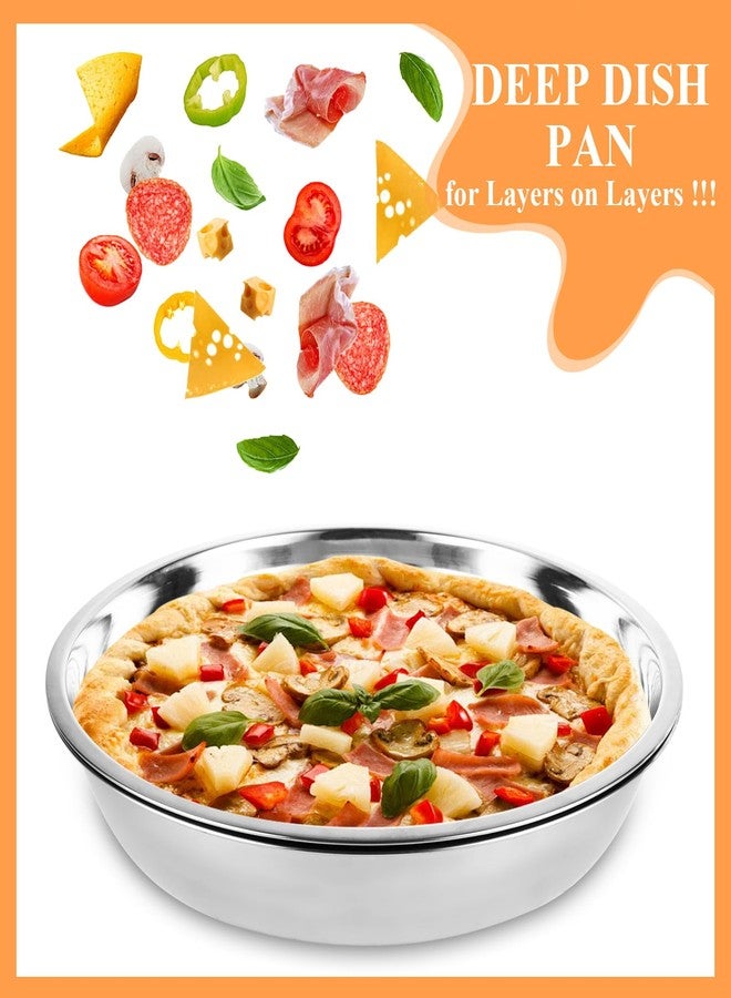 AKOLAFE 6 Pack Deep Dish Pizza Pan Stainless Steel Pizza Pan for Oven Personal Pizza Pans 10 Inch Pizza Pans Set Round Pizza Plates Metal Pizza Baking Sheet Platter Pizza Trays for Serving Cook Grill - Image 2
