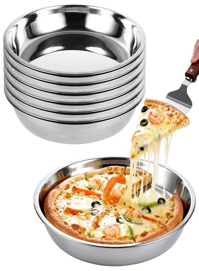 AKOLAFE 6 Pack Deep Dish Pizza Pan Stainless Steel Pizza Pan for Oven Personal Pizza Pans 10 Inch Pizza Pans Set Round Pizza Plates Metal Pizza Baking Sheet Platter Pizza Trays for Serving Cook Grill - Image 1