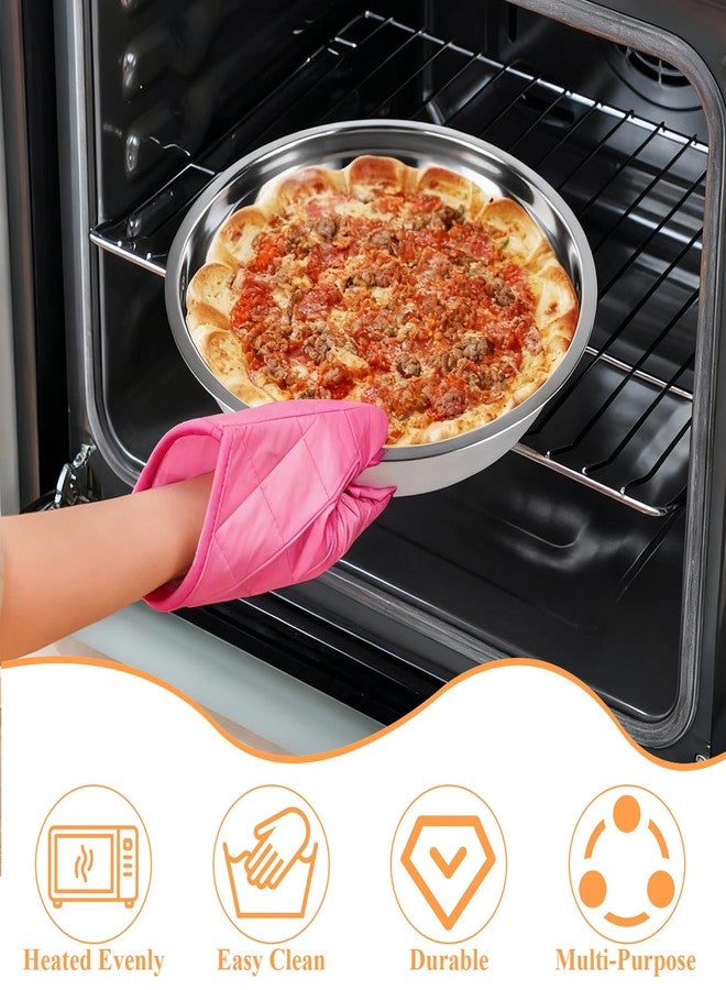 AKOLAFE 6 Pack Deep Dish Pizza Pan Stainless Steel Pizza Pan for Oven Personal Pizza Pans 10 Inch Pizza Pans Set Round Pizza Plates Metal Pizza Baking Sheet Platter Pizza Trays for Serving Cook Grill - Image 5