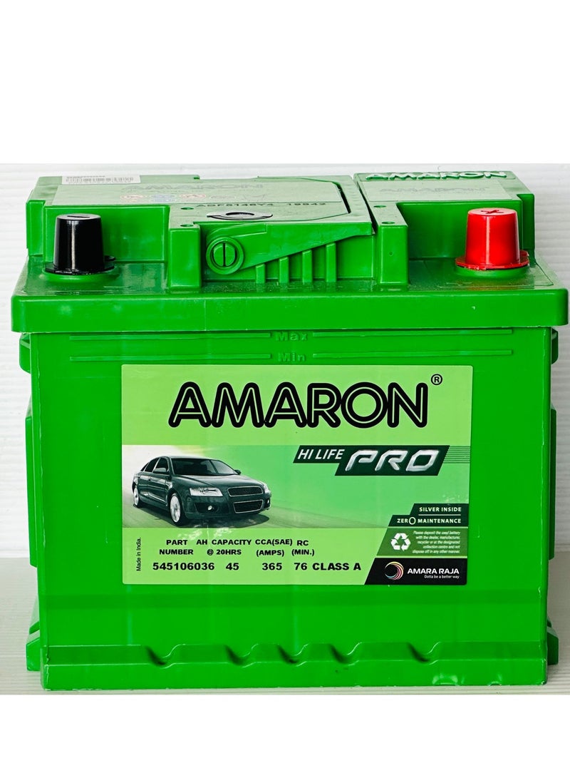 Amaron Car Battery 12V 45AH Din45-MF - Image 3