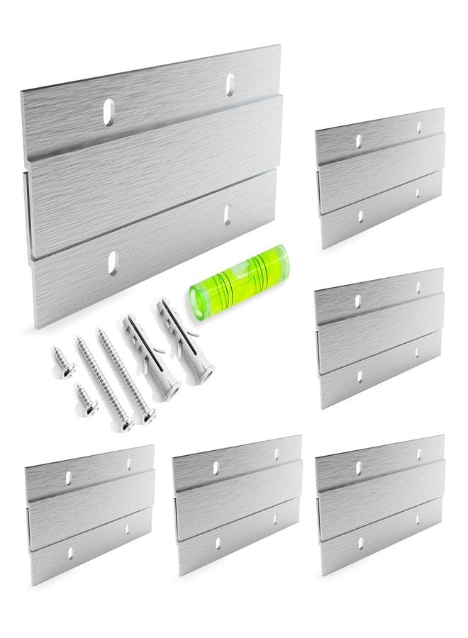 UNMAR French Cleat Picture Hanger - 4 inch 6 Pairs - Aluminum Z Hanger Interlocking Wall Mounting Bracket Hardware Kit Z Clips for Hanging Wall Painting, Mirrors, Panels, Artwork, Cabinet, Whiteboard - Image 1