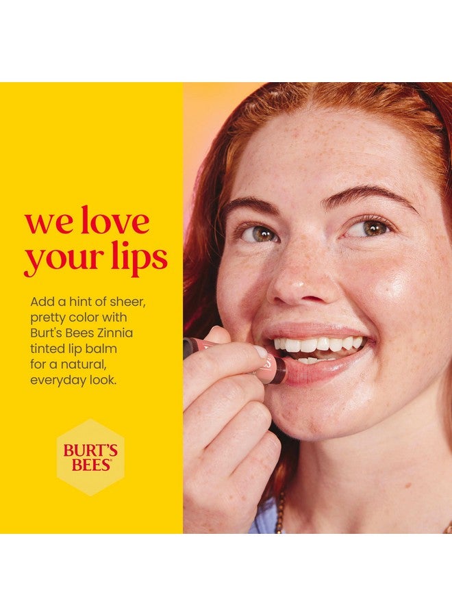 Burt's Bees Lip Tint Balm Stocking Stuffers Gifts, Long Lasting 2 in 1 Duo Tinted Balm Formula, Color Infused with Hydrating Shea Butter for a Natural Looking Buildable Finish, Zinnia (2-Pack) - Image 3