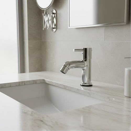 Kamal Full Brass Pillar Cock Basin Tap FLT – Long Reach Spout | Shiny Chrome Finish | Deck Mount Installation | Silver | Durable Bathroom Basin Faucet (Pack of 1) - Image 1