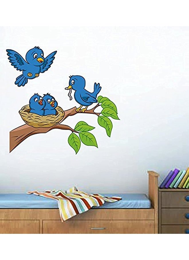 Decals Design Decals Design 'Birds Feeding' Wall Sticker (PVC Vinyl, 70 cm x 50 cm),Multicolour  - Image 1