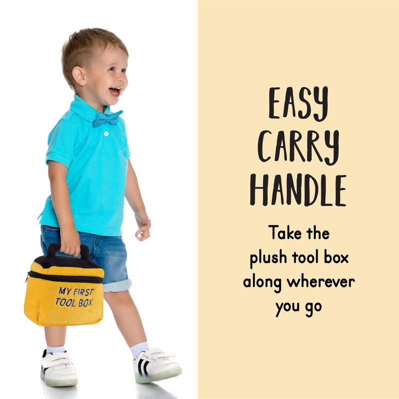 Plush Creations Talking Plush Set for Toddlers | Includes Cuddly Hammer, Handsaw, Screwdriver, Hand Drill, & Zippered Tool Box with Cool Sounds | Soft Plush Toys Made from Durable & Hypoallergenic Fabric - Image 5