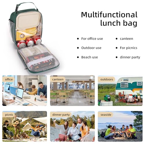Lovoeo Lunch box Lunch bag for men women Insulated Lunchbox Lunch bags for Work Picnic Travel(Deep green) - Image 5
