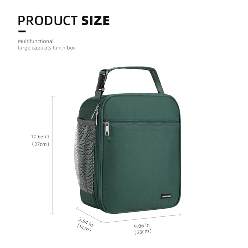 Lovoeo Lunch box Lunch bag for men women Insulated Lunchbox Lunch bags for Work Picnic Travel(Deep green) - Image 2