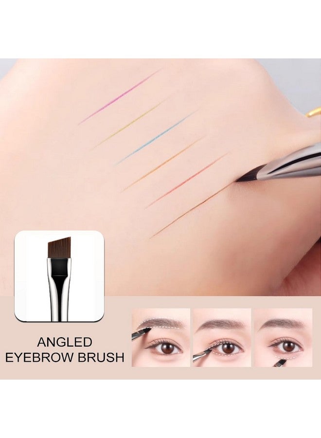 KINGMAS Eyebrow Brush, Professional Dual Angled Eye Brow Brush and Spoolie Brush Eyelash Comb Eyebrow Tool (Black) - Image 2