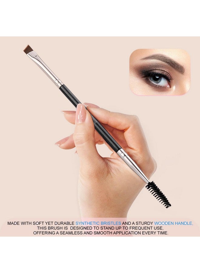 KINGMAS Eyebrow Brush, Professional Dual Angled Eye Brow Brush and Spoolie Brush Eyelash Comb Eyebrow Tool (Black) - Image 4