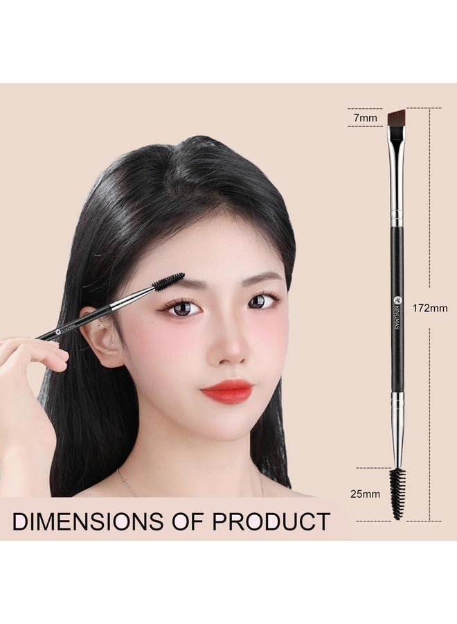KINGMAS Eyebrow Brush, Professional Dual Angled Eye Brow Brush and Spoolie Brush Eyelash Comb Eyebrow Tool (Black) - Image 5
