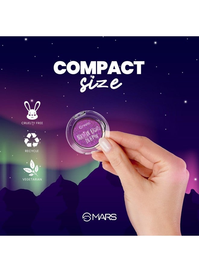 Mars MARS Northern Lights In A Pan Eyeshadow Powder With Dual-Tone Shimmer Shades | Single Swipe Pigmentation | Easy to Blend (0.5gm) (04-CANADIAN GLEAM),Purple - Image 3