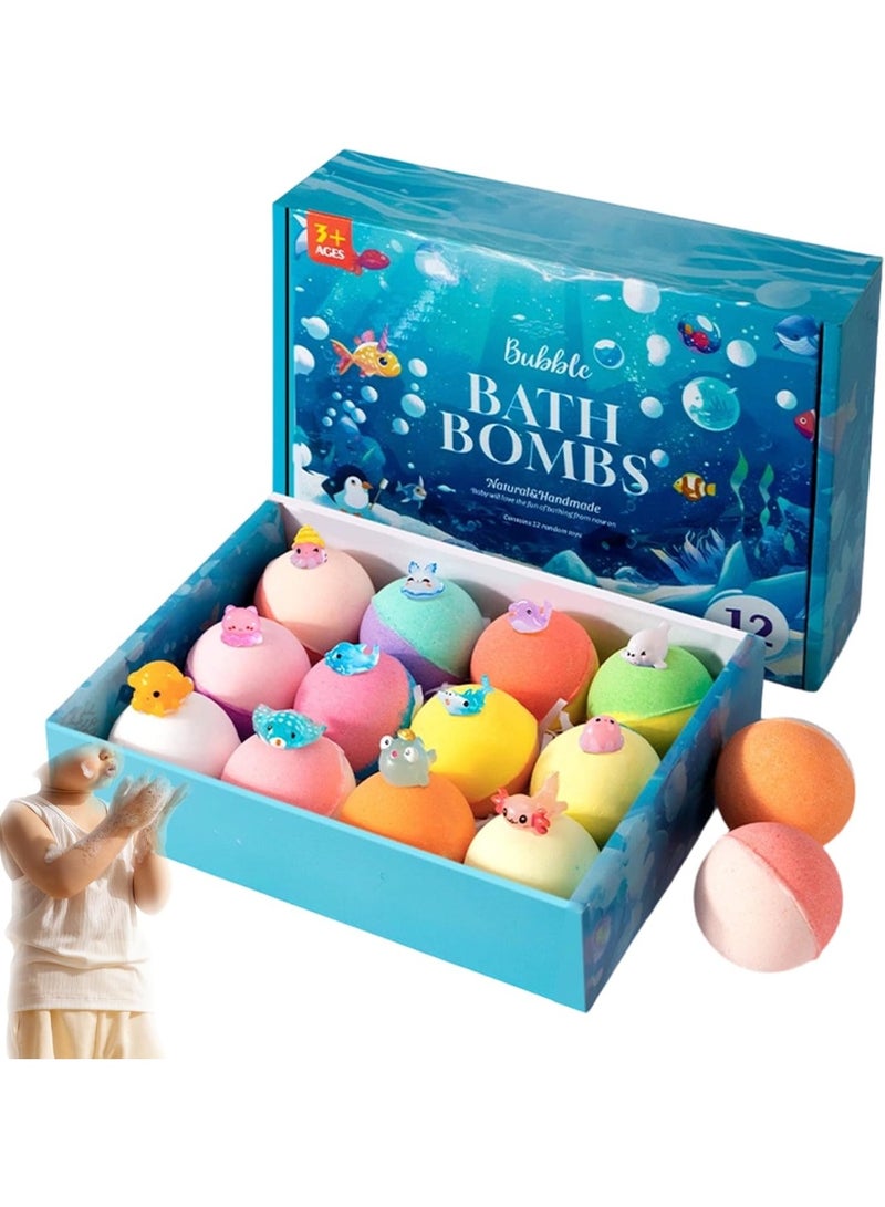 Bath Bombs for Kids with Toys Inside-24/12 Pack, Natural Bath Bombs with Mega Bubbles & Surprise Inside,Skin-Soothing Bath Fizzies Gift Set, for Boys Girls (1 Set) - Image 1