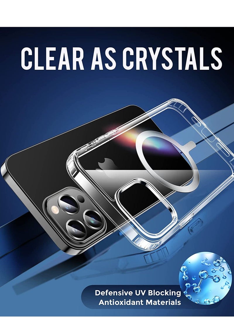 Case Cover Clear for iphone 15 PRO MAX with Support Magsafe Charger Charging Thin Shockproof and Transparent Non-yellow Case
