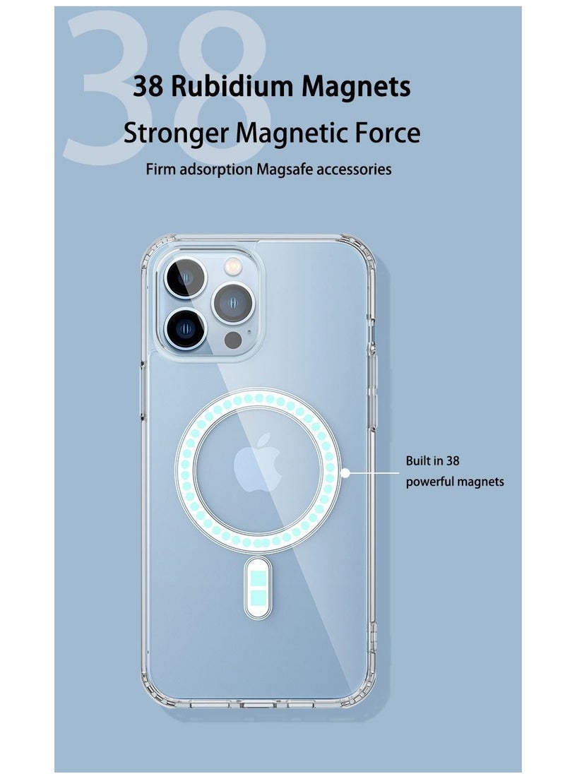 Case Cover Clear for iphone 15 PRO MAX with Support Magsafe Charger Charging Thin Shockproof and Transparent Non-yellow Case