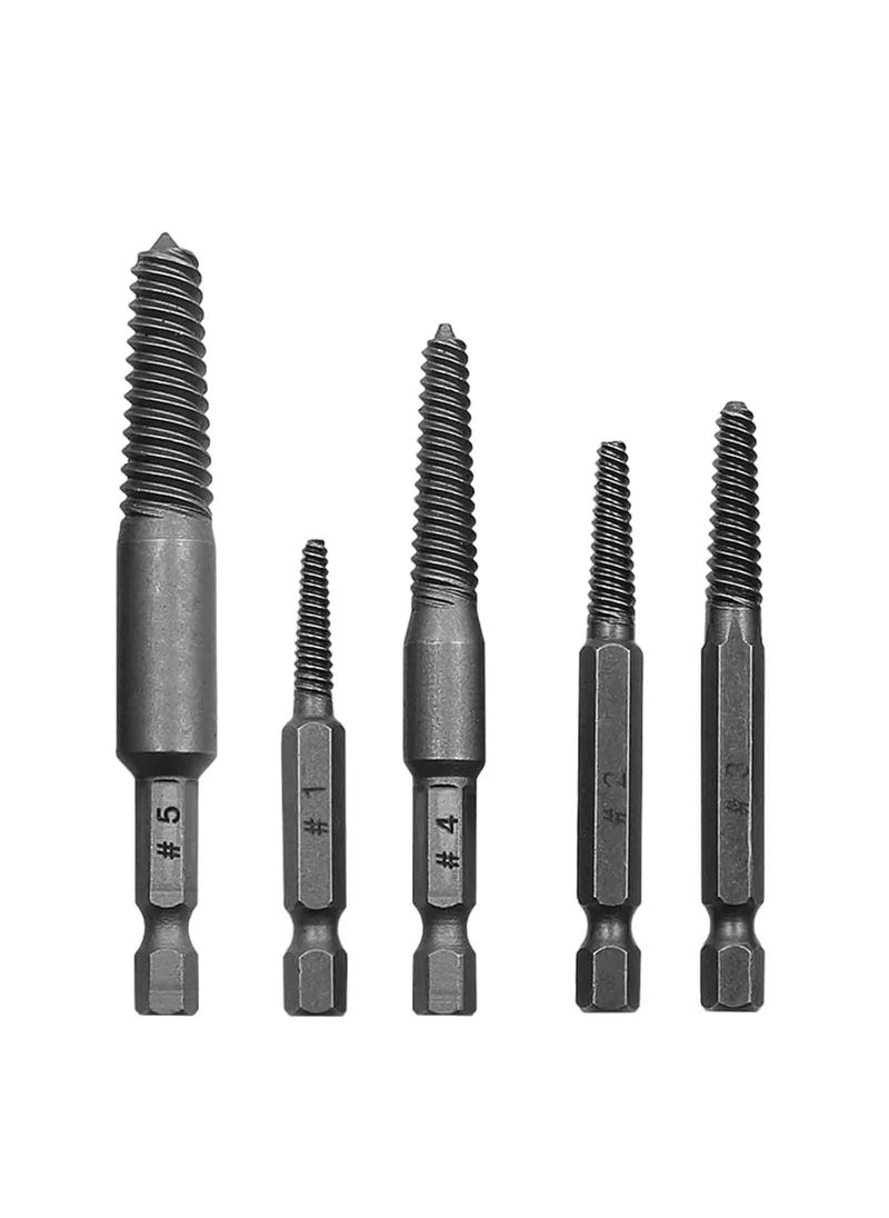 NityaEcommerce nitya 5Pcs Screw Extractor Set Hand Tools Damaged Broken Bolt Remover Easy out Spiral Screw Extractor Set for Retrieving Small Objects  - Image 1