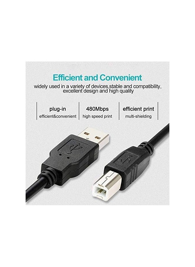 erorex USB Printer Cable, Printer Cable, High-Speed USB 2.0 USB-A to USB-B Printer Cable for PC to HP Printer & Canon Scanner  - Image 5