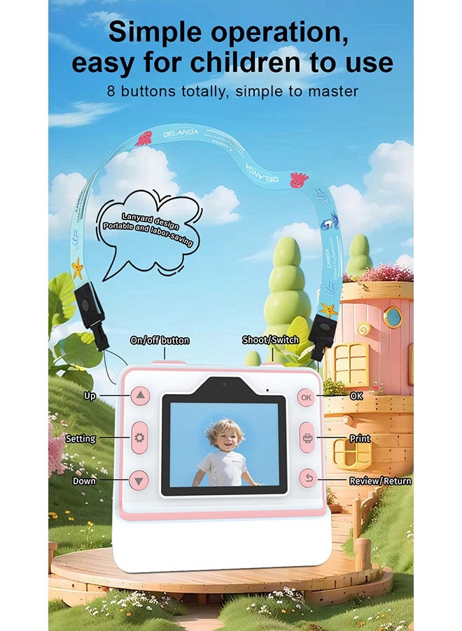 XiuWoo Instant Camera for Children Mini Thermal Printing Camera 32 TF Card Display 2.4 inch 1080P HD Video Photo 36MP Dual Camera 2 rolls included - Image 4