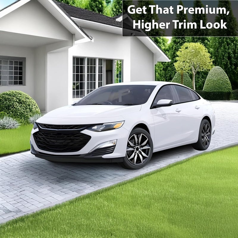 BOGAR TECH DESIGNS Grille Front Bumper Chrome Delete Sticker Decal Vinyl Film for Chevy Malibu 2019-2023, Gloss Black - Image 2