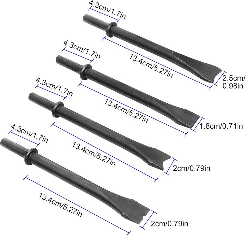 FengWu 8 Piece Air Chisel Set Pneumatic Chisel Air Hammer Punch Chipping Bits Tool - Image 3