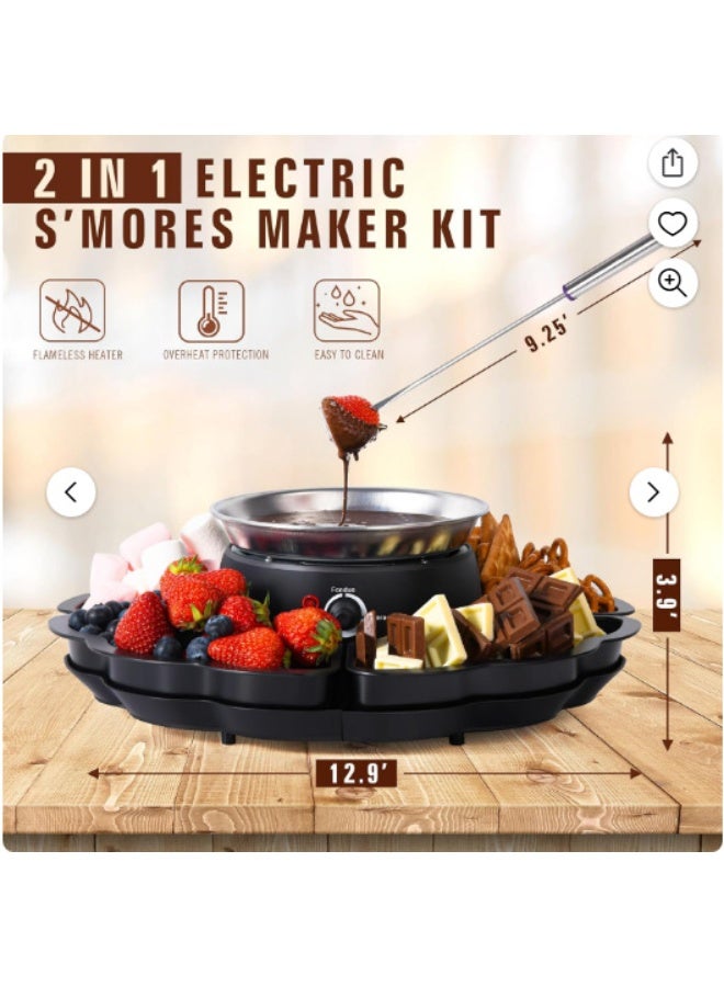 NANAO Tabletop Indoor - Flameless Electric Marshmallow Roaster – 4 Detachable Trays & 4 Roasting Forks – Gift Set & Date Night Idea. Movie Night Supplies & Housewarming Gift - Image 2