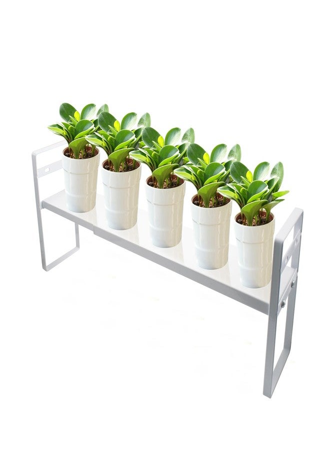 SnowTing Expandable Window Shelf for Plants, White Adjustable Window Sill Succulents Plants Organizer Retractable Narrow Storage Shelves for Kitchen, Bathroom, Balcony - Image 2