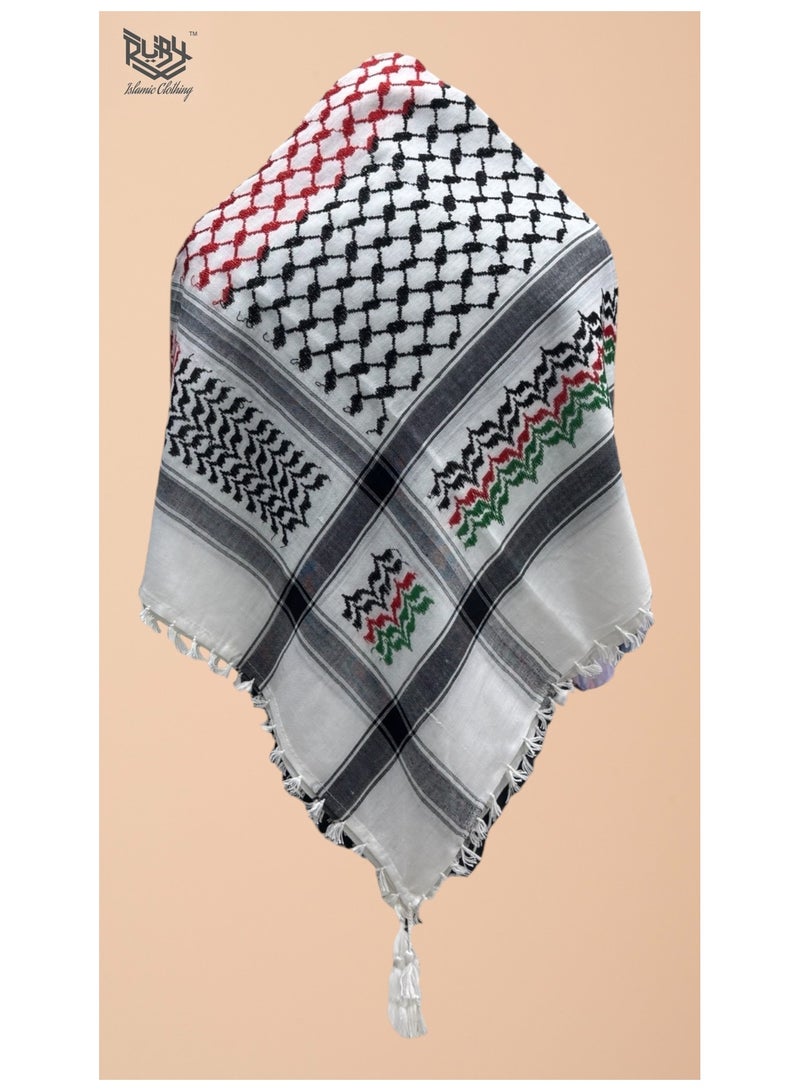 روبي للملابس الإسلامية وشاح شماغ شرق أوسطي للجنسين - كوفية مستوحاة من فلسطين مع عصابة رأسوشاح للجنسين شماغ شرق أوسطي - غطاء للرأس مستوحى من فلسطين بالكوفية، - Image 2