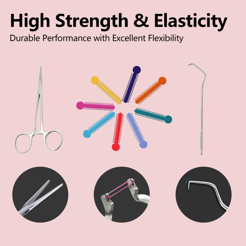 YAFIYGI أربطة لتقويم الأسنان مجموعة تغيير لون الأقواس 1040 قطعة - Image 4