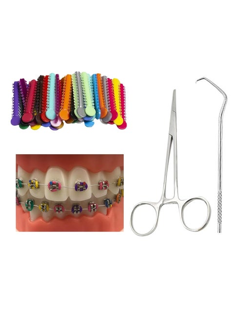Ligas para Brackets Ortodoncia Orthodontic Braces Color Changing Kit Dental Ligature Ties for Brackets Change Braces Color Easily DIY Braces Color Kit 1040pcs