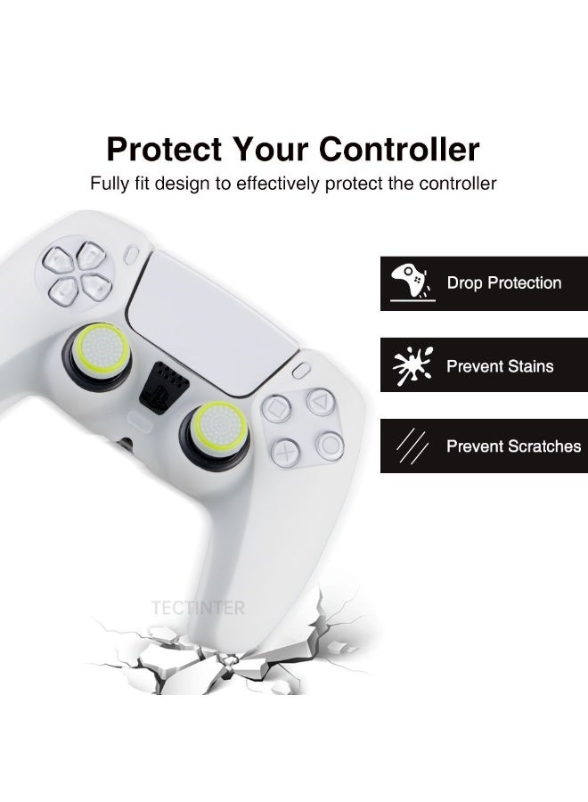 سيوو غطاء حماية سيليكون ناعم ومضيء في الظلام لذراع تحكم PlayStation 5 (PS5) — هيكل مطاطي وأغطية حماية لأزرار التحكم (اللون: أبيض) - Image 5