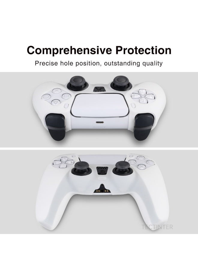 سيوو غطاء حماية سيليكون ناعم ومضيء في الظلام لذراع تحكم PlayStation 5 (PS5) — هيكل مطاطي وأغطية حماية لأزرار التحكم (اللون: أبيض) - Image 4