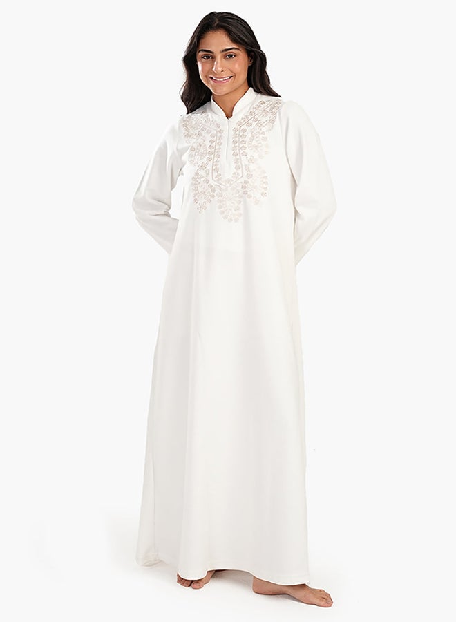 Carina Off White Stand Collar Nightgown  - Image 1