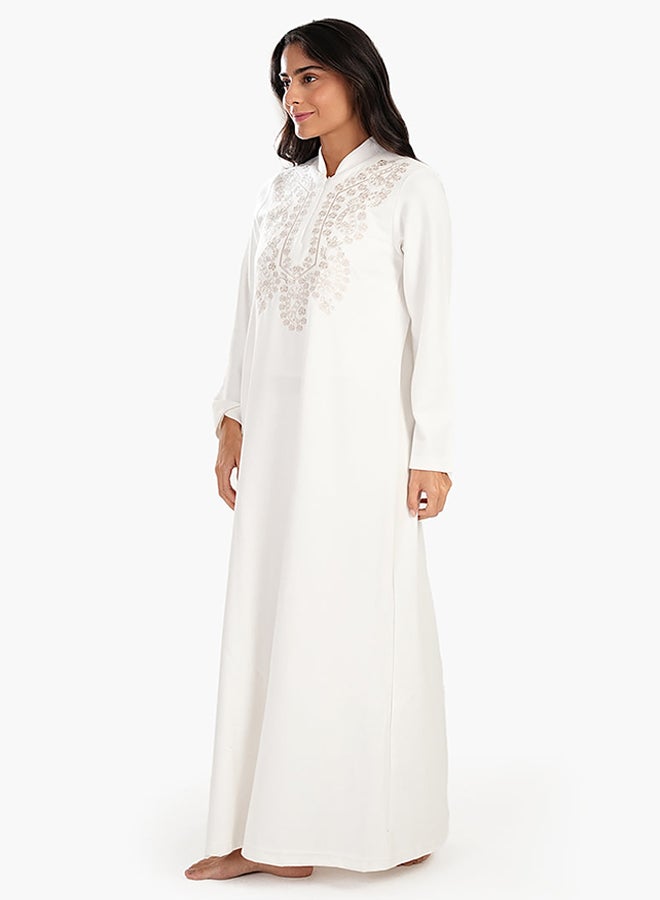 Carina Off White Stand Collar Nightgown  - Image 2