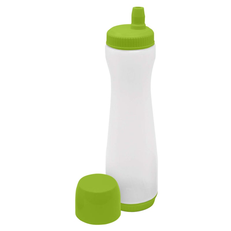 EXULTIMATE Pancake Batter Dispenser Pen Easy Squeeze Bottle Baking Drip Proof Silicone Nozzle and Measurement Marker Plastic Condiment Bottles Pancakes Waffles Crepes by Exultimate Green 3 Cups