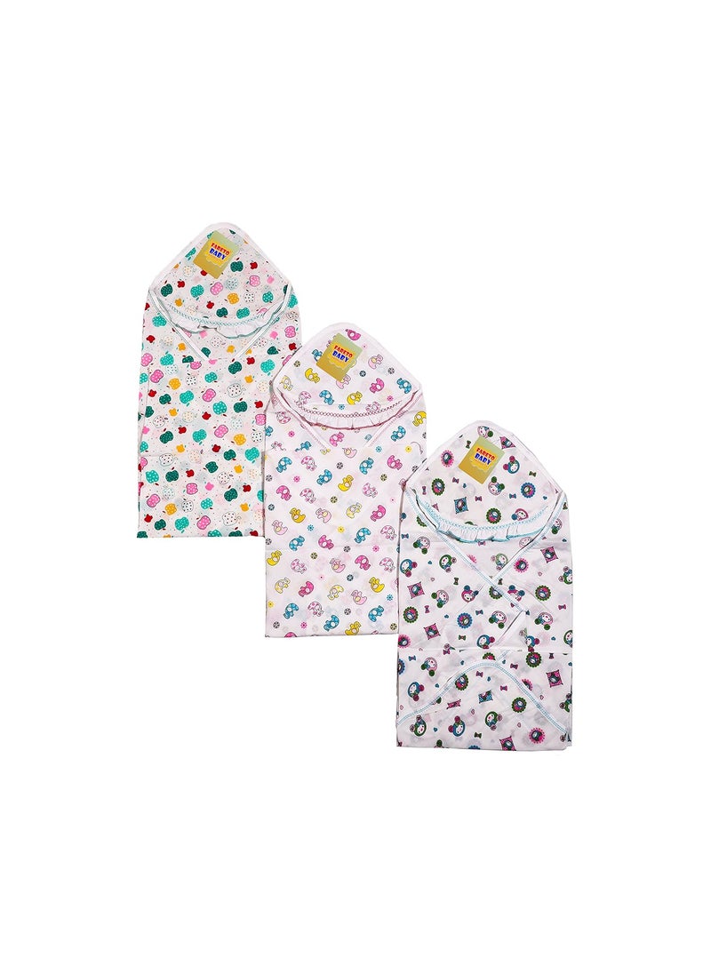 FARETO Fareto New Born Baby Cotton Single Layer Blanket with Friel(0-6 Months,L-32Inchs,B-28 Inchs) 