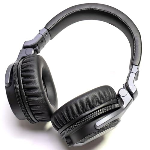 Voarmaks Thick Soft Protein Leather Ear Pads Foam Cushion Cover Replacement Pads Compatible with Pioneer HDJ CUE1 Cue One,HDJ500 DJ Headphone Headset (Black Ear Pads L,R) - Image 4