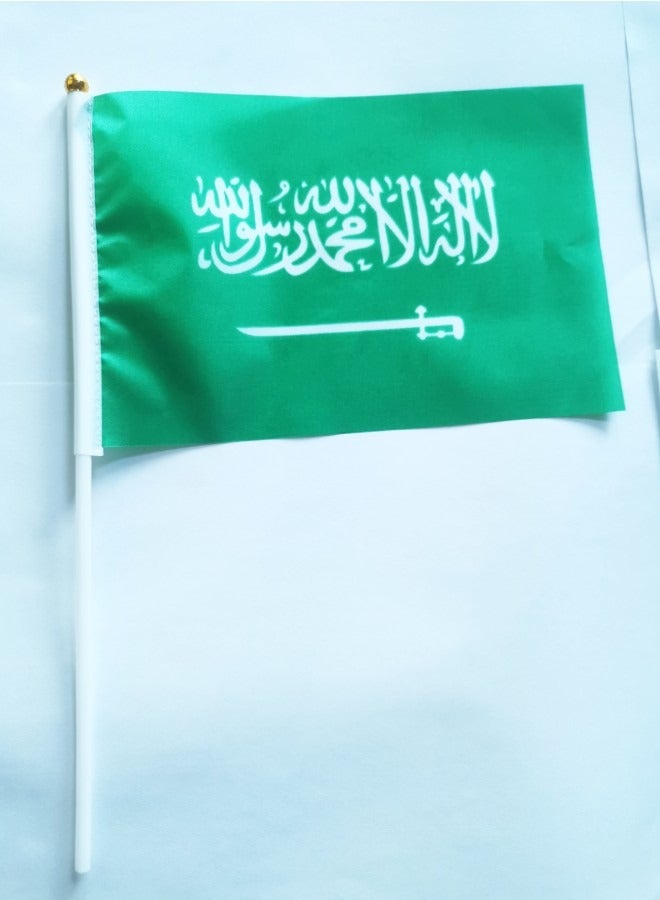 Generic 21*14cm (5-Pack) Saudi Flag Hand Waving Flags for Saudi National Day Celebration - Image 2