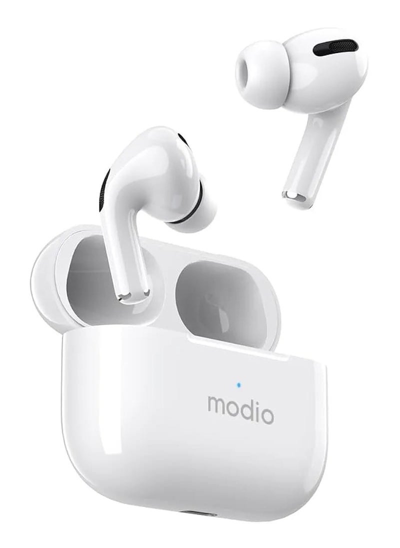 modio Wireless Earbuds With Touch Control and Hi-Fi Stereo Sound and Bluetooth 5.3 White  - Image 1