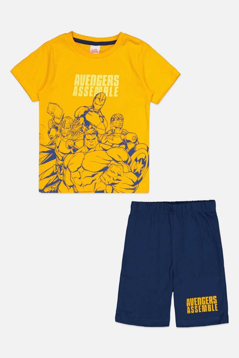 MARVEL Kids Boy 2 Piece Avengers Short Sleeve Top And Shorts Set, Multicolor - Image 1