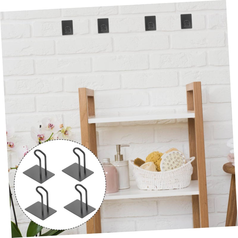 4pcs Heavy Duty Stainless Steel Wall Hooks Punch Design For Coat Towel Kitchen Bathroom - Image 4