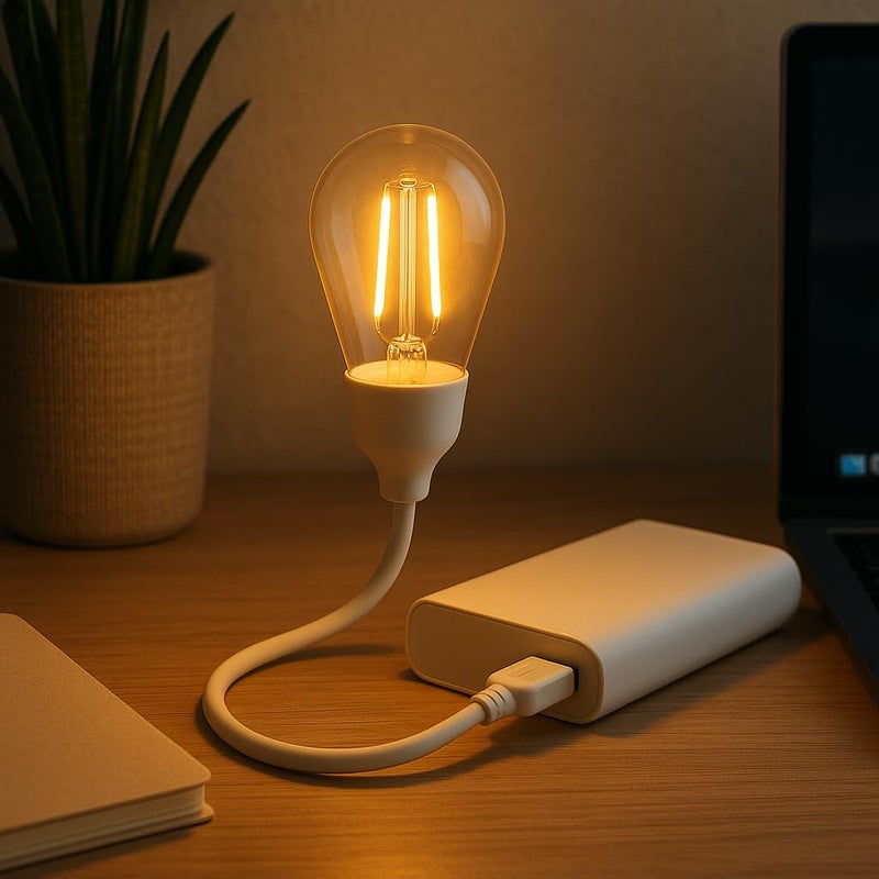 FITTO USB Portable Rustic LED Acrobat Table Lamp, Energy-Efficient Book Reading Lamp, USB Input for Powerbank, Laptop, and Vehicle Use - Image 2