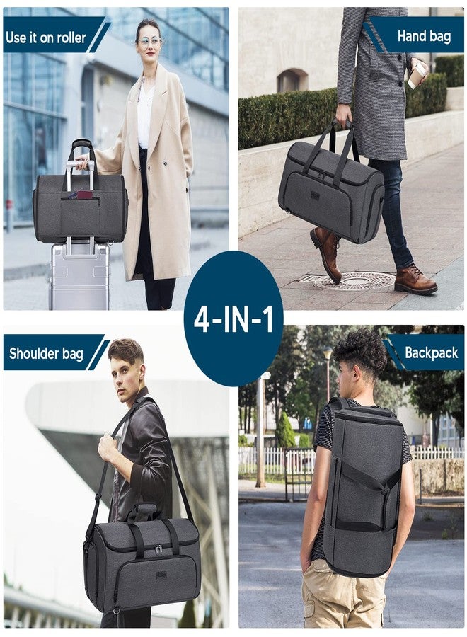 Vessgra Garment Bags for Travel 58L Garment Bags Duffle Bag for Travel Convertible Carry On Garment Duffle Bag 4 in 1 Foldable Suit Bag with Shoes Compartment for Men Women Weekender，Dark Grey - Image 2