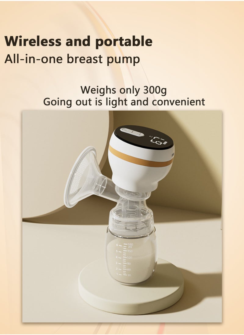 Generic - Electric Wireless Wearable Low Noise & Hands-Free Breast Pump with 1 PP Storage Bottle, 4 Modes, 9 Levels of Adjustment, High Frequency Micro Vibration Massage, Pain-Away, Efficient Pumping - Image 1