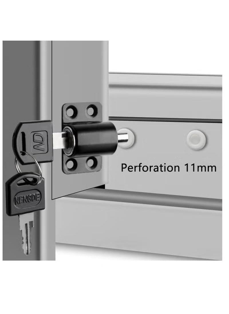XiuWoo 4 Pack Sliding Window Locks With Key Set Adjustable Window Lock Aluminum Protective Anti-Theft Lock Push Window Home Child Safety Door Lock  - Image 3