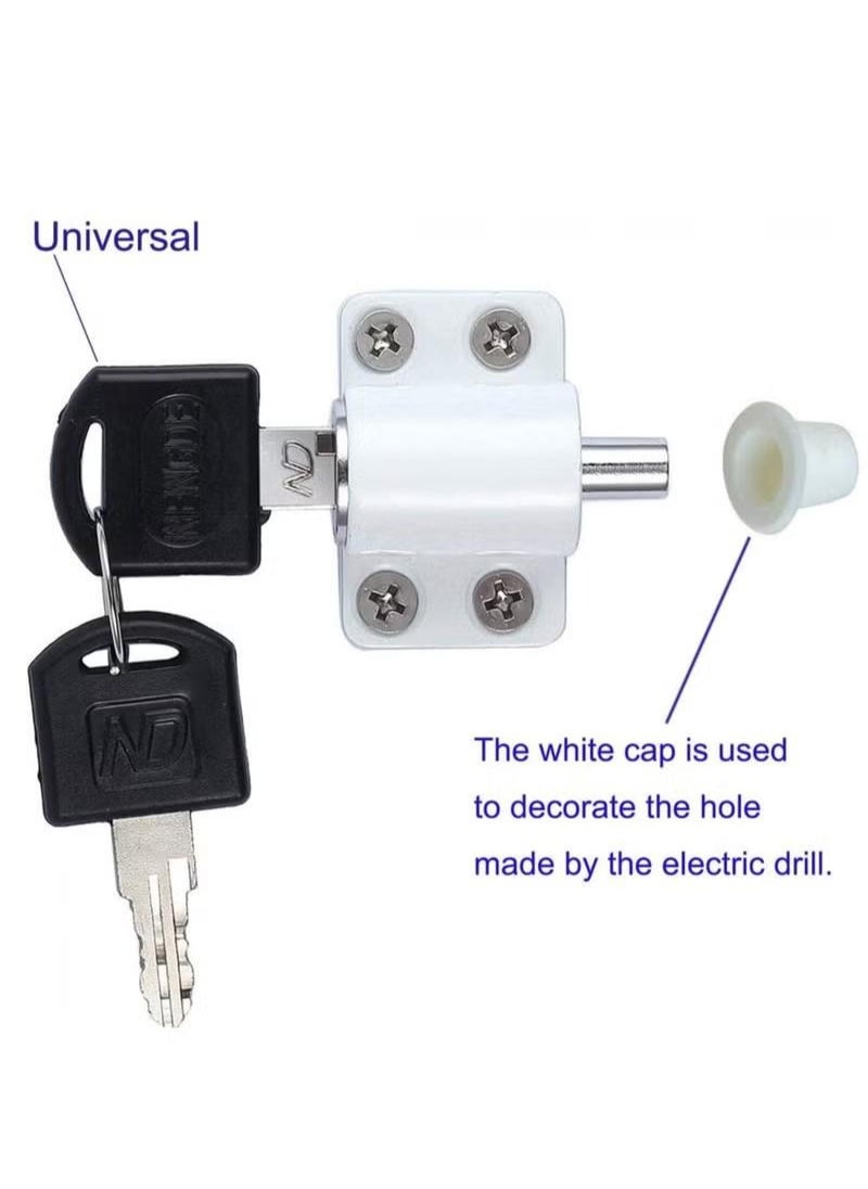 XiuWoo 4 Pack Sliding Window Locks With Key Set Adjustable Window Lock Aluminum Protective Anti-Theft Lock Push Window Home Child Safety Door Lock  - Image 4