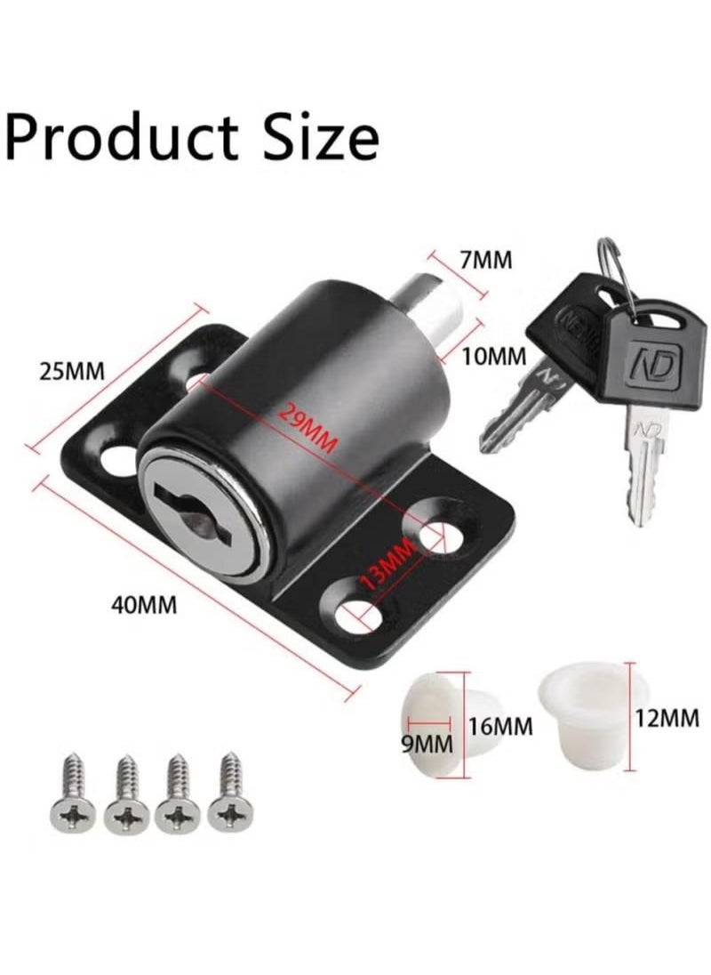 4 Pack Sliding Window Locks With Key Set Adjustable Window Lock Aluminum Protective Anti-Theft Lock Push Window Home Child Safety Door Lock