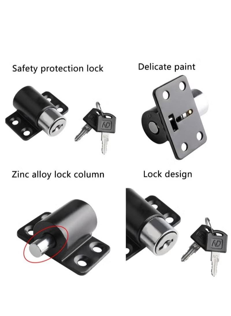 4 Pack Sliding Window Locks With Key Set Adjustable Window Lock Aluminum Protective Anti-Theft Lock Push Window Home Child Safety Door Lock