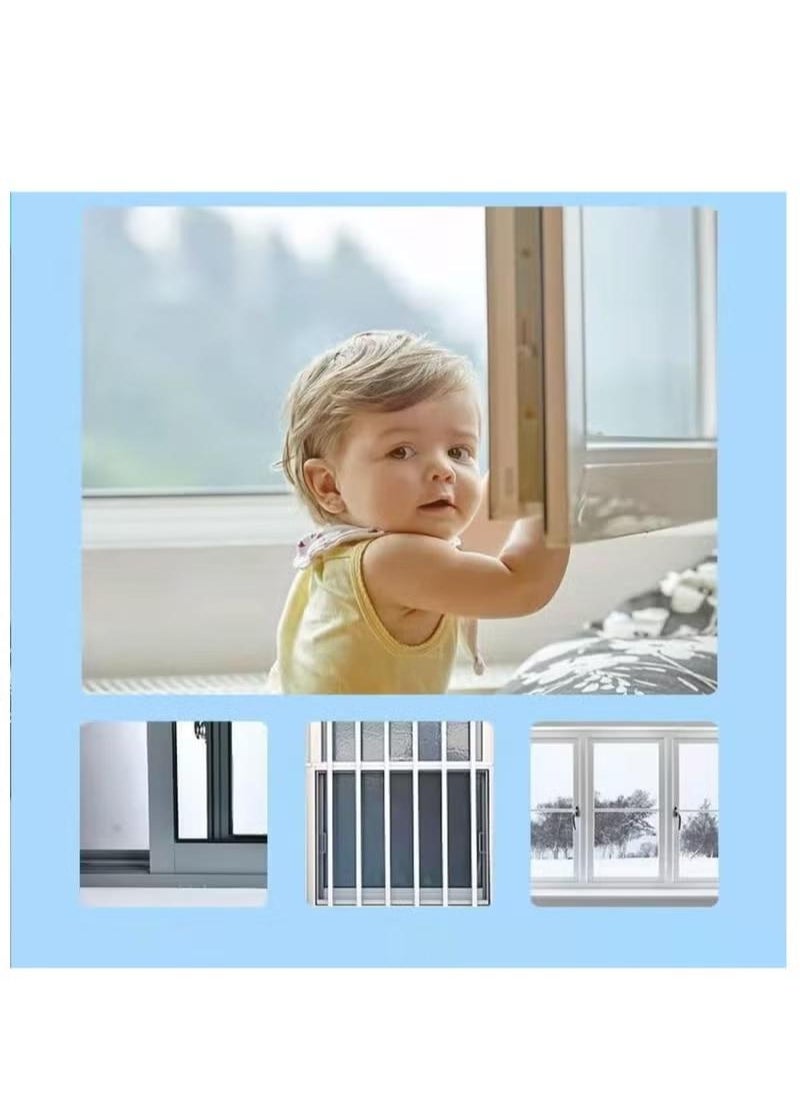 4 Pack Sliding Window Locks With Key Set Adjustable Window Lock Aluminum Protective Anti-Theft Lock Push Window Home Child Safety Door Lock
