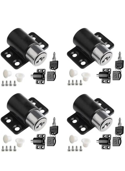 4 Pack Sliding Window Locks With Key Set Adjustable Window Lock Aluminum Protective Anti-Theft Lock Push Window Home Child Safety Door Lock