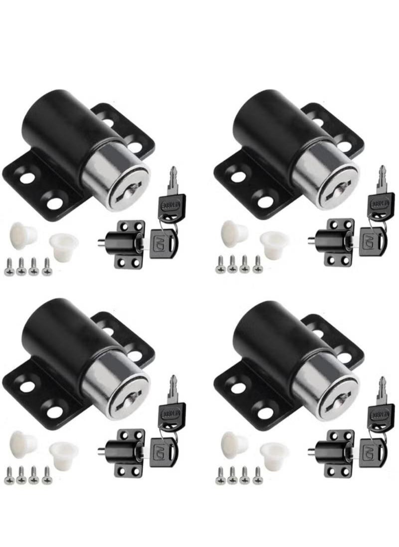 XiuWoo 4 Pack Sliding Window Locks With Key Set Adjustable Window Lock Aluminum Protective Anti-Theft Lock Push Window Home Child Safety Door Lock  - Image 1